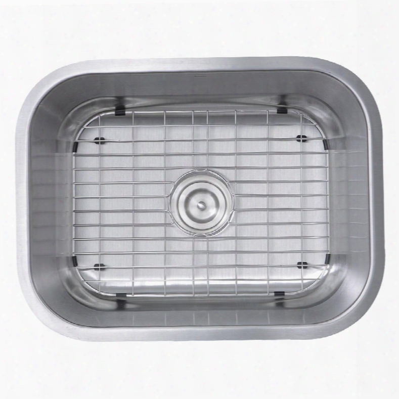 Sconset Collection Ns09i-16 23" Small Rectangular Undermount Kitchen Sink With 16 Gauge Stainless Steel Construction Rubber Padding And Bottom Grid In Brushed