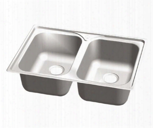 T206 Wells Glt3322-99lg 33 Inch Equal Double Bowl Topmount 18 Gauge Stainless Steel Kitchen