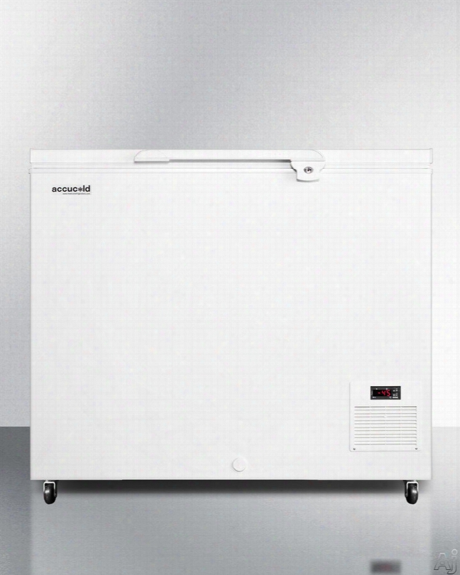 Accucold El21lt 42 Inch Commercial Chest Freezer With Extra Thick Insulation, Counterbalanced Hinges, -45 Capable, Factory Installed Lock, Casters, Access Port, Commercially Approved, 100% Cfc Free, Digital Thermostat And 8.1 Cu. Ft. Capacity