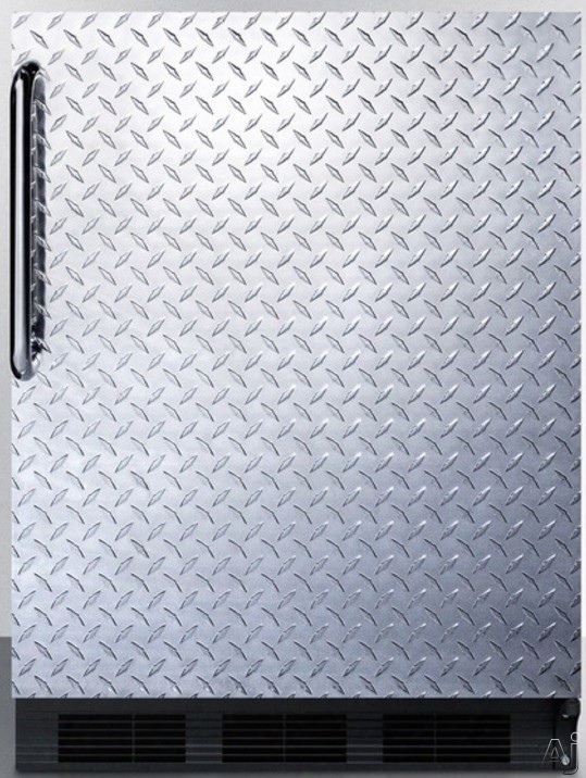 Accucold Ff6b7dpl 24 Inch Compact All-refrigerator With 5.5 Cu. Ft. Capacity, Adjustable Glass Shelves, Interior Lighting, Crisper Drawer And Door Storage: Diamond Plate Door