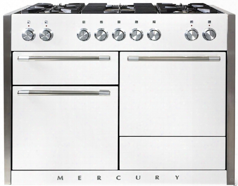 Aga Amc48dfwht 48 Inch Dual Fuel Range With True European Convection, Glide Out Broiler, 3 Ovens, 6.0 Cu. Ft. Total Capacity, 5 Sealed Gas Burners, 7 Cooking Modes, Hi-fi Knob Controls, Storage Drawer And Easyclean Technology: White