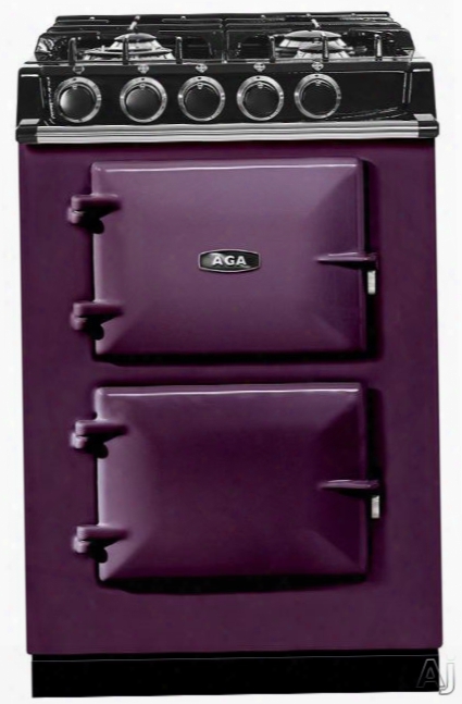 Aga City 24 Series Atc2dfaub 24 Inch Freestanding Dual Fuel Range With Slow Cook Oven, Roasting Oven, Wok Burner, 4 Sealed Burners, Continuous Grates, 4.9 Cu. Ft. Total Capacity And 3 Pre-set Temperature Settings: Aubergine