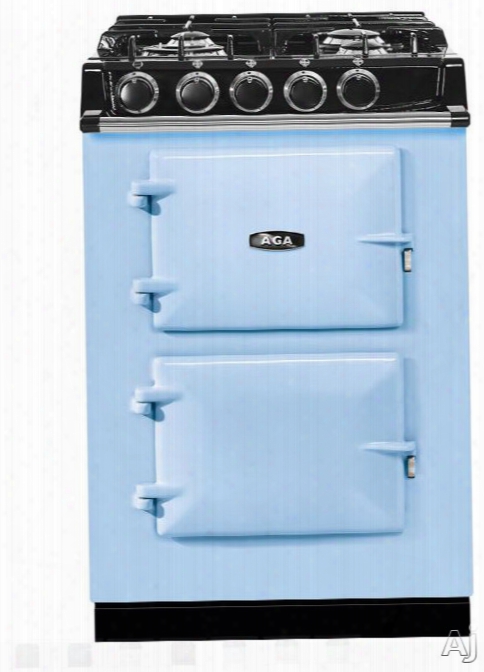 Aga City 24 Series Atc2dfdeb 24 Inch Freestanding Dual Fuel Range With Slow Cook Ovven, Roasting Oven, Wok Burner, 4 Sealed Burners, Continuous Grates, 4.9 Cu. Ft. Total Capaciyt And 3 Pre-set Temperature Settings: Duck Egg Blue