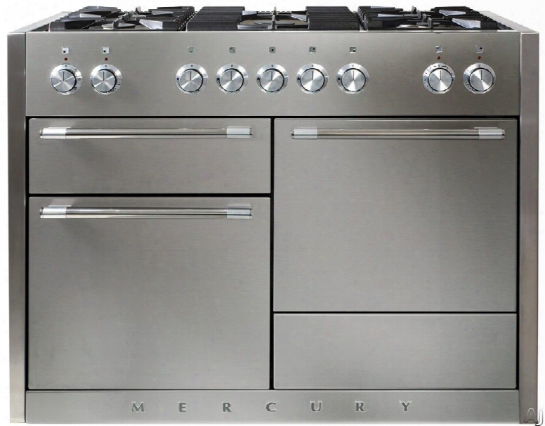 Aga Mercury Amc48df 48 Inch Dual Fuel Range With True European Conveciton, Glide Out Broiler, 3 Ovens, 6.0 Cu. Ft. Total Capacity, 5 Sealed Gas Burners, 7 Cooking Modes, Hi-fi Knob Controls, Storage Drawer And Easyclean Technology