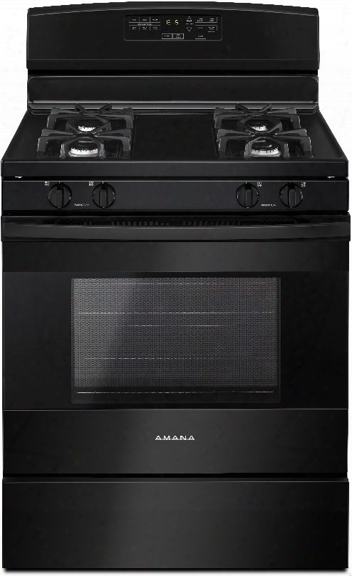 Amana Agr6603sfb 30 Inch Gas Range With Bake Assist Temperatures, Easyaccess␞ Broiler Dr Awer, Warm Hold Function, Easy Touch Electronic Controls Plus, Sabbath Mode, Self Clean Oven, Storage Drawer, 4 Sealed Burners And 5.0 Cu. Ft. Oven Capacity: Bla