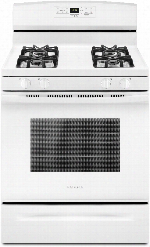 Amana Agr6603sfw 30 Inch Gas Range With Bake Assist Temperatures, Easyaccess␞ Broiler Drawer, Warm Hold Function, Easy Touch Elect Ronic Controls Plus, Sabbath Mode, Self Cleaan Oven, Storage Drawer, 4 Sealed Burners And 5.0 Cu. Ft. Oven Capacity: Whi