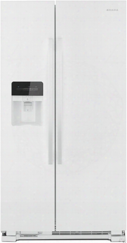 Amana Asi2175grw 33 Inch Side-by-side Refrigerator With Temp Assure␞, External Dispenser, Dairy Center, Gallon Door Storage, Dispenser Control Lockout, Interior Lighting And 21.4 Cu. Ft. Capacity: White