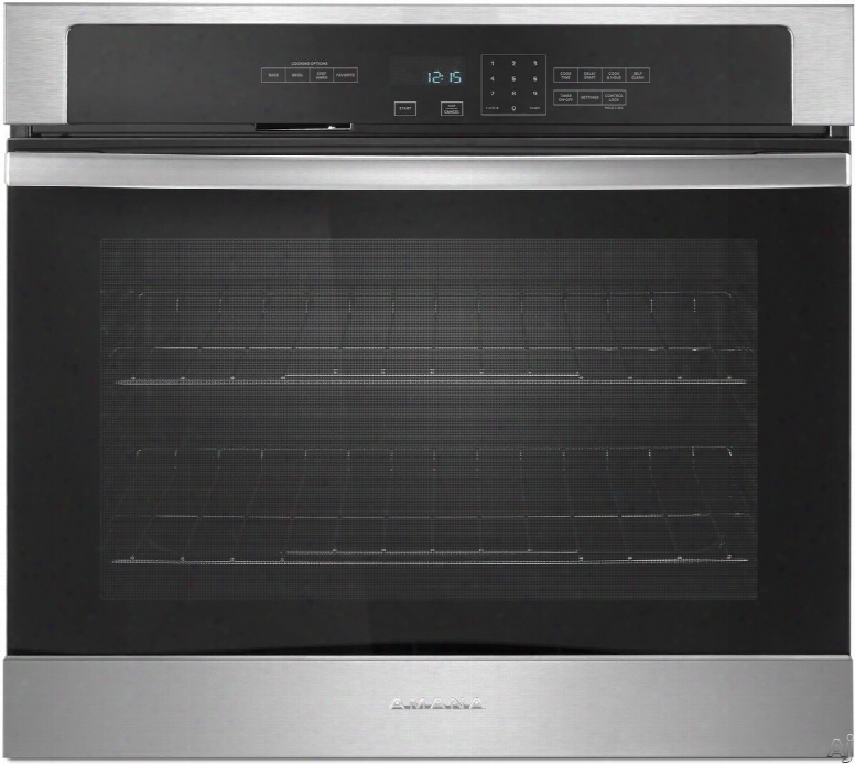 Amana Awo6313sf 30 Inch Single Electric Wall Oven With 5 U. Ft. Of Capacity, Temp Assure Cooking System, Hidden Bake Element, Incandescent Lighting, Fit System, Self-cleaning, Ada Compliant And Sabbath Mode
