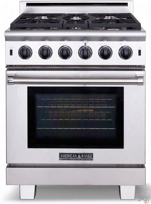 American Range Cuisine Series Arr530 30 Inch Pro-style Gas Range With 5 Sealed Burners, 4.3 Cu. Ft. Innovection Oven, Manual Clean, Infrared Broiler And Island Trim Included