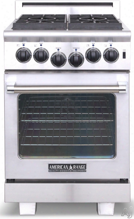 American Range Heritage Classic Series Arr244 24 Inch Pro-style Gas Range With 4 Sealed Burners, 3.8 Cu. Ft. Innovection Oven, Manual Clean, 30,000 Btu Bake Burner And Infrared Broiler