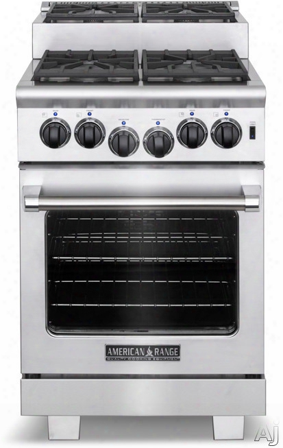 American Range Titan Series Arr244is 24 Inch Pro-style Step-up Gas Range With 4 Sealed Burners, 3.8 Cu. Ft. Innovection Oven, Manual Clean, Infrared Broiler And Island Trim Included