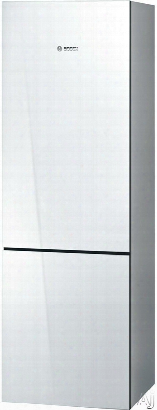 Bosch 800 Series B10cb80nvw 24 Inch Counter Depth Bottom-freezer Refrigerator With 10.0 Cu. Ft. Capacity, 2 Spill Proof Glass Shelves, Gallon Door Storage, 1 Crisper Drawer, 3 Removable Freezer Drawers, Wine Rack And Energy Star Rated: White