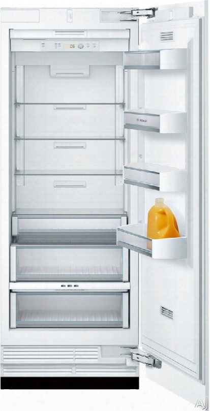 Bosch Benchmark Series B30ir800sp 30 Inch Built-in Full Refrigerator Column With 17.2 Cu. Ft. Capacity, Adjustable Glass Shelving, Gallon Door Storage, Humidity-controlled Drawer, Supercool Setting, Optiflex Hinge For Flush-mount Installation, Led Lightin