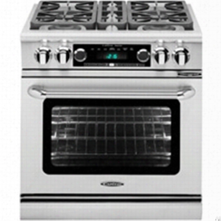 Capital Connoisseurian Series Csb304 30 Inch Pro-style Dual Fuel Range With 4 Sealed Burners, Dual Air-flow Convection, Moto-rotis␞ Rotisserie, Flex-roll␞ Oven Racks, Moist Bake Option, Delay Cook Option, Dual Kitchen Timers And 5.4 Cu. Ft. Ca