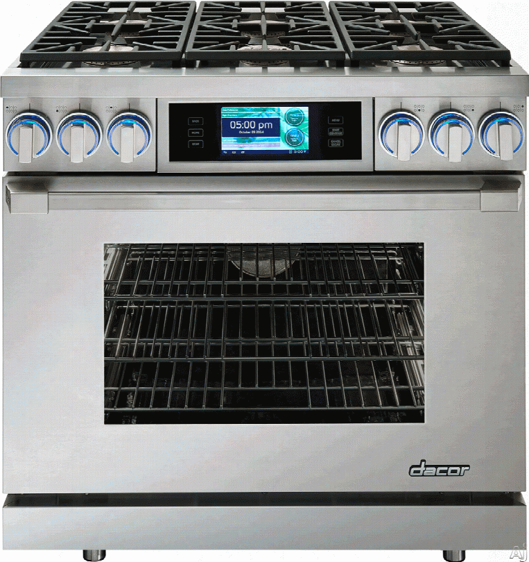 Dacor Discovery Iq Dyrp36dclp 36 Inch Slide-in Dual-fuel Range Oven With 5.2 Cu. Ft. Oven, 3,500 W Broil Constituent, 6 Sealed Burners, 18,000 Btu Burner Output, Iq Controller And Continuous Grates: Color Match, Liquid Propane