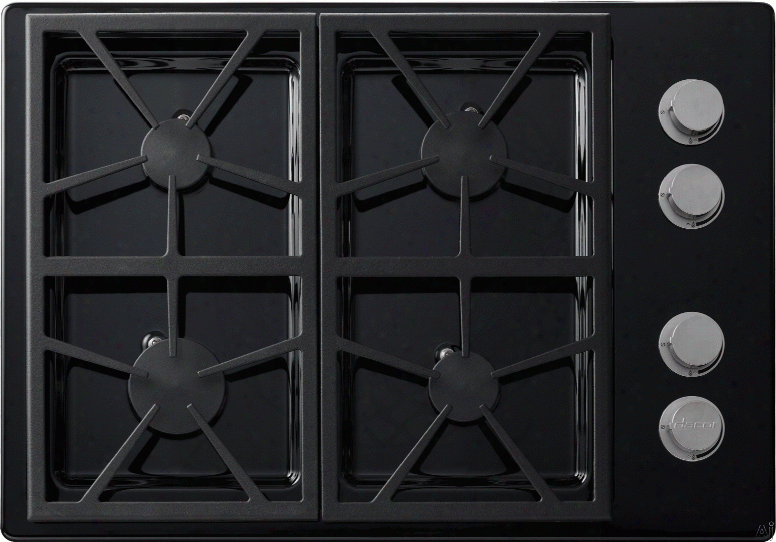 Dacor Distinctive Dtct304gbngh 30 Inch Gas Cooktop With Perma-flaem Technology, Smartflame Technology, Continuous Grates, 4 Seaed Burners, 43,500 Btus, Spill Basin With Permaclean Finish And Downdraft Compatible: Black, Natural Gas, High-altitude