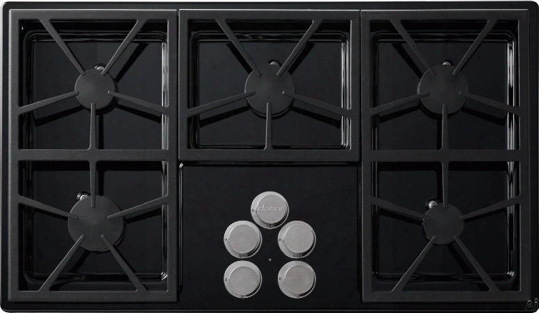 Dacor Distinctive Dtct365gblp 36 Inch Gas Cooktop With 5 Sealed Burners, 56,000 Btus, Perma-flame Technology, Smartflame Technology, Continuous Grates, Spill Basin With Permaclean Finish And Downdraft Compatible: Black, Mellifluous Propane