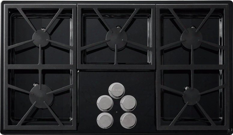 Dacor Distinctive Dtct365gblph 36 Inch Gas Cooktop With 5 Sealed Burners, 56,000 Btus, Perma-flame Technology, Smartflame Technology, Continuous Grates, Spill Basin With Permaclean Finish And Downdraft Compatible: Black, Liquid Propane, High-altitude