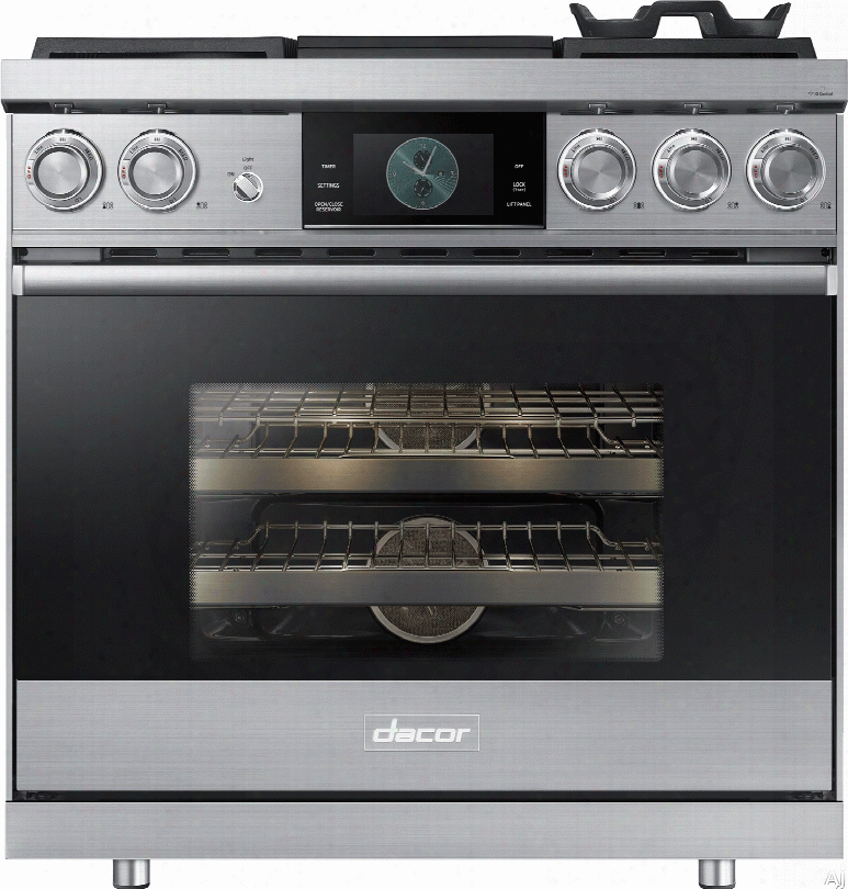 Dacor Modernist Dop36m94dls 36 Inch Freestanding Dual Fuel Range With Steam Assist And Convection, Wi-fi Connection, Griddle, Sabbath Mode, 4.8 Cu. Ft Capacity, Illumina␞ Knobs And 4 Sealed Burners: Stainless Steel, Natural Gas