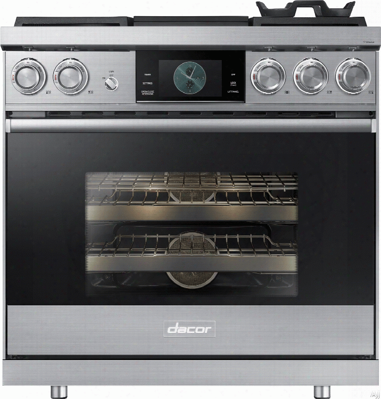 Dacor Modernist Dop36m94dps 36 Inch Freestanding Dual Fuel Range With Steam Assist And Convection, Wi-fi Connectio, Griddle, Sabbath Mode, 4.8 Cu. Ft Capacity, Illumina␞ Knobs And 4 Sealed Burners: Stainless Steel, Liquid Propane