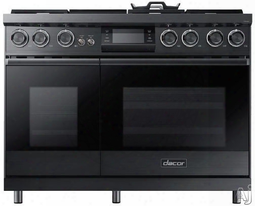 Dacor Modernist Dop48m96dam 48 Inch Freestanding Dual Fuel Range With Real Steam␞ And Convection, Wii-fi Connection, Dual Ovens, 6 Sealed Burners, Griddle, Perma-flame␞ Re-ignition, 6.6 Cu Ft. Total Capacity And Sabbath Mode: Graphite Stainless