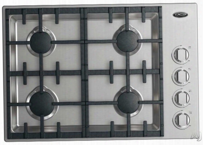 Dcs Cdv2304 30 Inch Gas Cooktop With 4 Sealed Dual Flow Burners, Dishwasher Safe Grates, Easy Clean Surface, Simmer Setting On All Burners And Metal Knobs