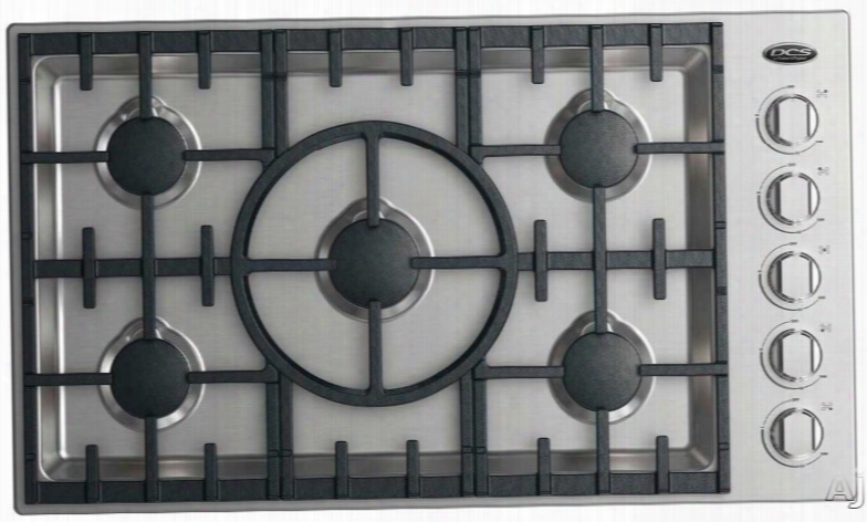 Dcs Cdv2365 L 36 Inch Gas Cooktop With 5 Sealed Dual Flow Burners, Simmer Setting On All Burnres, Dishwasher Safe Grates And Metal Knobs: Liquid Propane