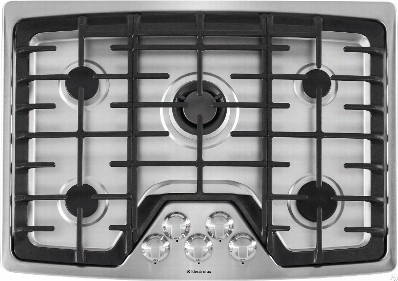 Electrolux Ew30gc60ps 30 Inch Gas Cooktop With 5 Sealed Burners, 450 - 18,000 Btu Min-2-max Burner, Professional-grade Control Knobs, Continuous Grates And Ada Compliant Design