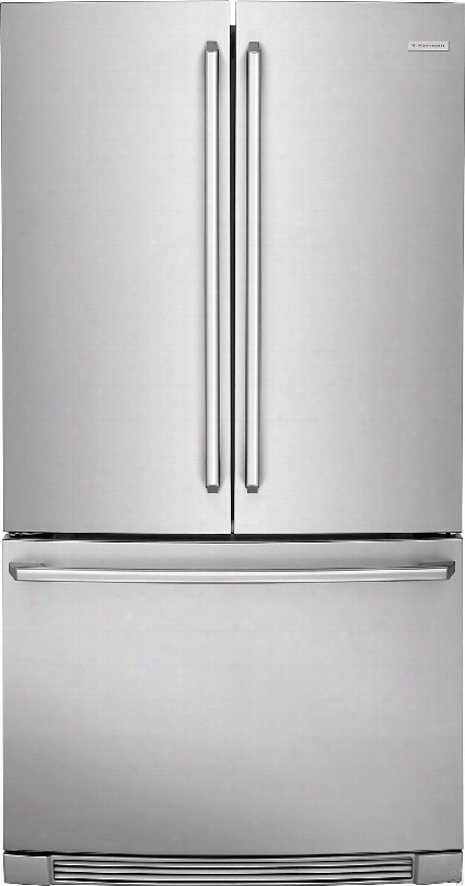 Electrolux Iq-touch Series Ei23bc82ss 36 Inch Counter Depth French Door Refrigerator With 22.3 Cu. Ft. Capacity, Luxury-design Glass Shelving, Finished Temp Drawer, Humidity Controlled Crispers, Wine And Beverage Rack, Iq-touch Controls, Ice Maker And Star