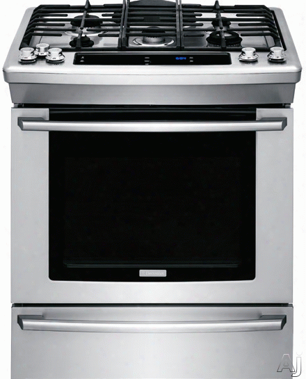 Electrolux Wave-touch Series Ew30gs80rs 30 Inch Slide-in Gas Range With 5 Sealed Burners, 4.5 Cu. Ft. Perfect Taste Convection Oven, Min-2-max Gas Burner, Perfect Taste Temp Probe, Luxury-glide Oven Raco, Arming Drawer, Ada Compliant, Star-k Certified An