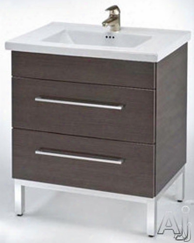 Empire Industries Daytona Collection Df2402pop 23 Inch Contemporary Conceit With 2 Drawers, Blum Hinges And Optional 24 Inch Fiorella Ceramic Countertop: Pickled Oak, Polished Frame