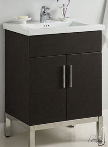 Empire Industries Daytona Collection Df2420pop 23 Inch Contemporary Vanity With 2 Cabinet Doors, Blum Hinges And Optional 24 Inch Fiorella Ceramic Countertop: Pickled Oak, Polished Frame