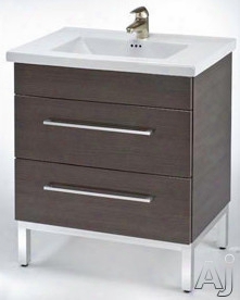 Empire Industries Daytona Collection Dk2402pop 23 Inch Contemporary Vanity With 2 Drawers, Blum Hinges And Optional 24 Inch Kira Ceramic Countertop: Pickled Oak, Polished Frame