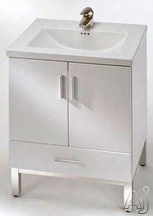 Empire Industries Daytona Collection Dk2421pop 23 Inch Contemporary Vanity With 2 Cabinet Doors, Drawer, Blum Hinges And Optional 24 Inch Kira Ceramic Countertop: Pickled Oak, Polished Frame