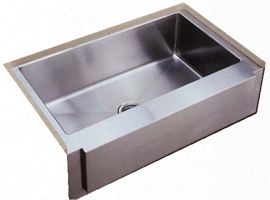 Empire Industries F30s 30 Inch Apron Front Single Bowl Stainless Steel Sink With 10 Inch Bowl Depth, 16-gauge, Beveled Front, 5 Faucet Holes And Fully Undercoated