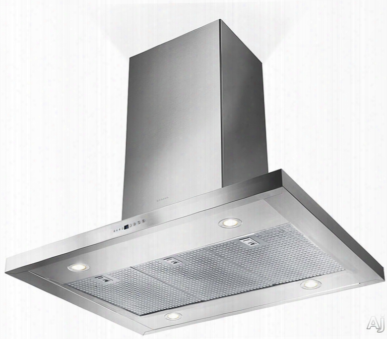 Faber Bella Collection Belais36ss600b 36 Inch Width Island Hood With 600 Cfm Pro Motor, Electronic Controls, Delayde Auto-off, Led Lighting, Dimmer Light, Intensive Speed, 24 Hour Anti-pollution Mode And Ada Compliant