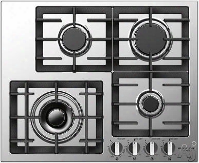 Fulgor Milano 400 Series F4gk24s1 24 Inch Gas Cooktop With 4 European Sealed Burners, Dual Crown Burner, Flame Out Sensing, Heavy Duty Cast Iron Grates, Electronic Re-ignition And Largo Design