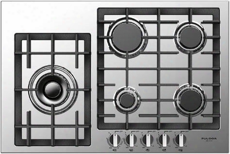 Fulgor Milano 400 Series F4gk30s1 30 Inch Gas Cooktop With 5 European Sealed Burners, Dual Crown Burner, Flame Out Sensing, Hsavy Duty Cast Iron Grates, Electronic Re-ignition And Largo Design