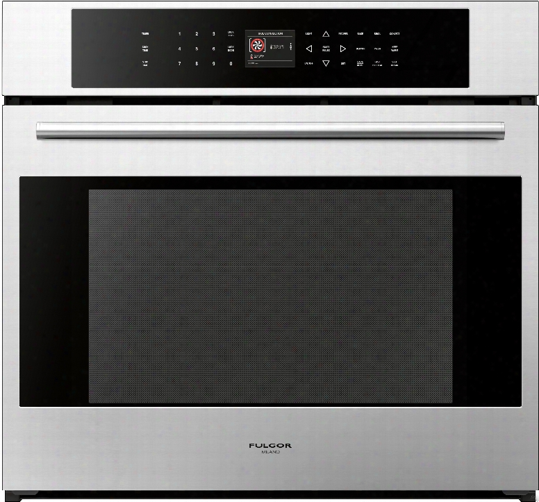 Fulgor Milano 700 Series F7sp30 30 Inch Single Electric Wall Oven With 4.4 Cu. Ft. Gross Capacity, Dual True Convection Cooking, Meat Probe, Telescopic Rack, Interior Halogen Lighting And Cool Touch Soft Closing Door