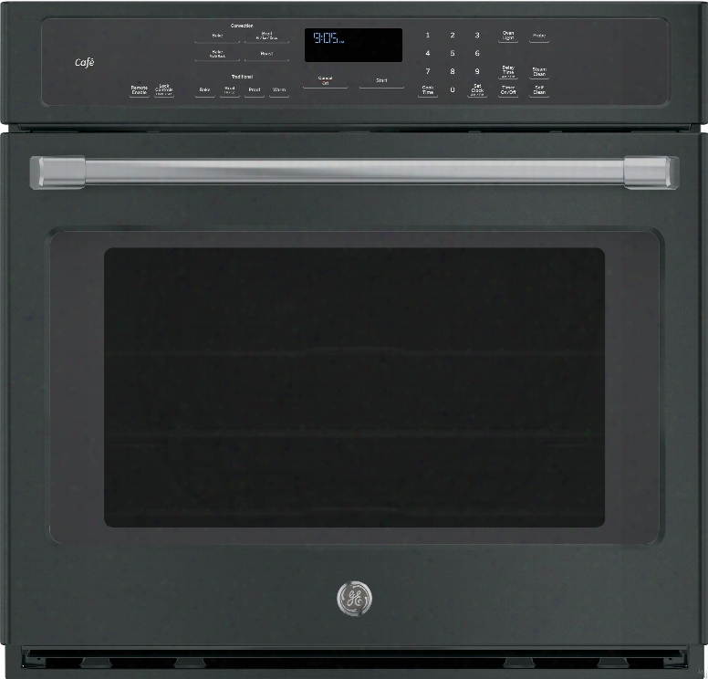 Ge Cafe Series Ct9050ekds 30 Inch Single Electric Wall Oven With 5.0 Cu. Ft. True European Convection Oven Capacity, Wifi Connect, Interior Halogen Lighting, Ge Fits! Guarantee, Star-k Certified Sabbath Mode And Self-cleaning Steam Technology: Black Slate