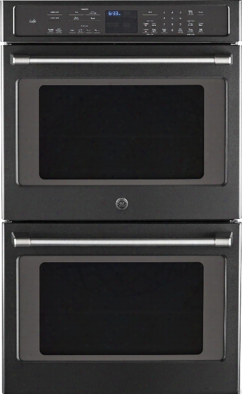 Ge Cafe Series Ct9550 30 Inch Double Wall Oven With 10.0 Cu. Ft. Capacity, True European Convection, Self-clean With Steam, Glass Touch Controls, Meat Probes, Proof Mode, Interior Halogen Lighting And Star-k Certified Sabbath Mode