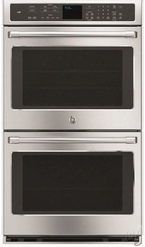 Ge Cafe Series Ct9550shss 30 Inch Double Electric Wall Oven With Respective 5.0 Cu. Ft. True European Convection Oven Capacity, Wifi Connect, Interior Halogen Lighting, Self-cleaning Steam Technoloy, Ge Fits! Guarantee And Star-k Certified
