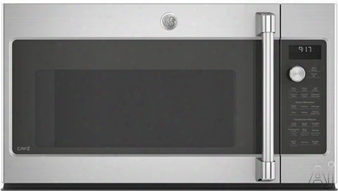 Ge Cafe Series Cvm9179slss 30 Inch Over The Range Microwave With Fast Cook, Sensor Cooking, Chef Connect, Led Cooktop Lighting, My Cycle, Easy Clean Enamel, Convection Rack And 1.7 Cu. Ft. Capaciy: Stainless Steel