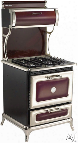 Heartland Classic Collection 4210cdgcrn 30 Inch Dual Fuel Range With 4 Sealed Gas Burners, 4.0 Cu. Ft. Electric Convection Oven, Self-cleaning, Concealed Electronic Controls And 350 Cfm Exhuast System: Cranberry