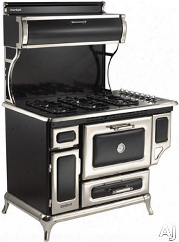 Heartland Classic Collection 5210cdgblk 48 Inch Dual Fuel Range With 6 Esaled Gas Burners, .0 Cu. Ft. Electric Convection Oven, Self-cleaning, Concealed Electronic Controls And 350 Cfm Exhaust System: Black, Natural Gas