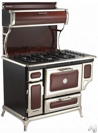 Heartland Classic Colelction 720000gcrn 48 Inch Freestanding Gas Range With 6 Sealed Burners, 3.6 Cu. Ft. Manual Clean Oven, 16,500 Btu Bake/broil Burner, Storage Compartment, Concealed Electronic Control Panel And 350 Cf M Exhaust System: Cranberry, Natur