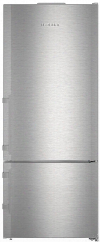 Liebherr Cs1410 30 Inch Counter Depth Bottom-freezer Refrigerator With Duocooling, Smartsteel Construction, Supercool And Superfreeze Settings, Adjustable Glass Shelves, Two Vegetable Drawers, Softsystem, Led Lighting, Energy Star And 14.6 Cu. Ft. Capacit