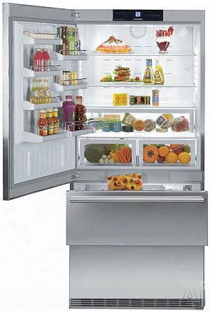 Liebherr Premium Plus Series Cs2061 36 Inch Counter Depth Bottom-freezer With 20 Cu. Ft. Capacity, Adjustable Glass Shelves, Gallon Door Storage, Full-width Deli Drawer, Led Interior Light Column, Energy Star And Double Freezer Drawers: Left Hinge Door