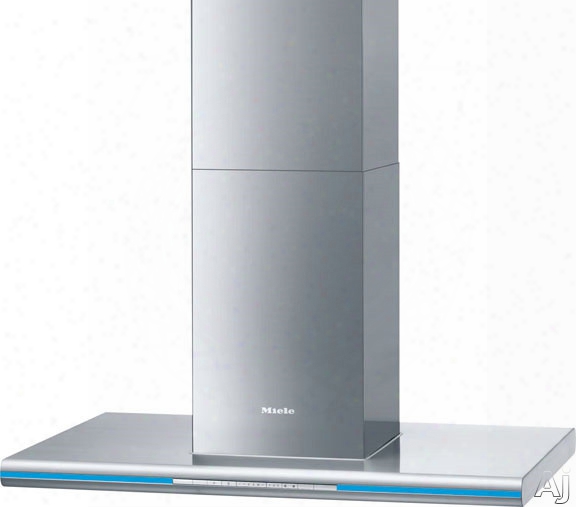 Miele Da6296dss 36 Inch Lumen Island Mount Chimney Hood With 625 Cfm Internal Blower, 4 Fan Sp Eeds Including Intensive, Con@ctivity, Led Lighting And Multi-colored Led Glass-edge