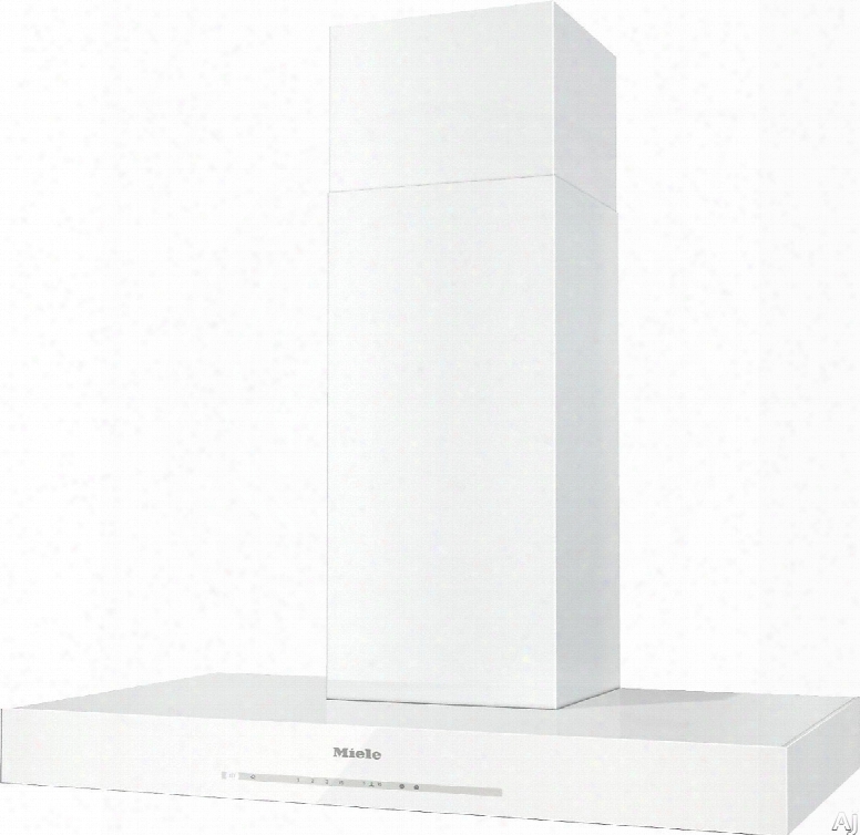 Miele Da6690wbrws 36 Inch Puristic Wall Mount Chimney Hood With 625 Cfm Internal Blower, 4 Fan Speeds Including Intensive Con@ctivity, Led Lighting And Glass Touch Controls: Brilliant White